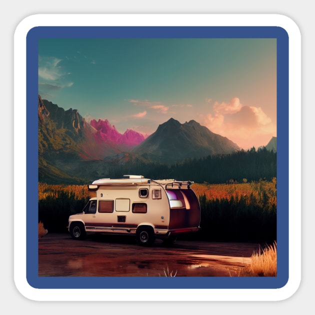 Van Life Camper RV Outdoors in Nature Sticker by Grassroots Green